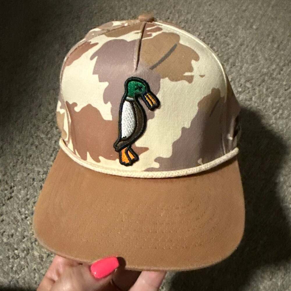 24.7 Hunt Co. Duck Camo Rope Snapback Hat Brown Leaf 2F.7